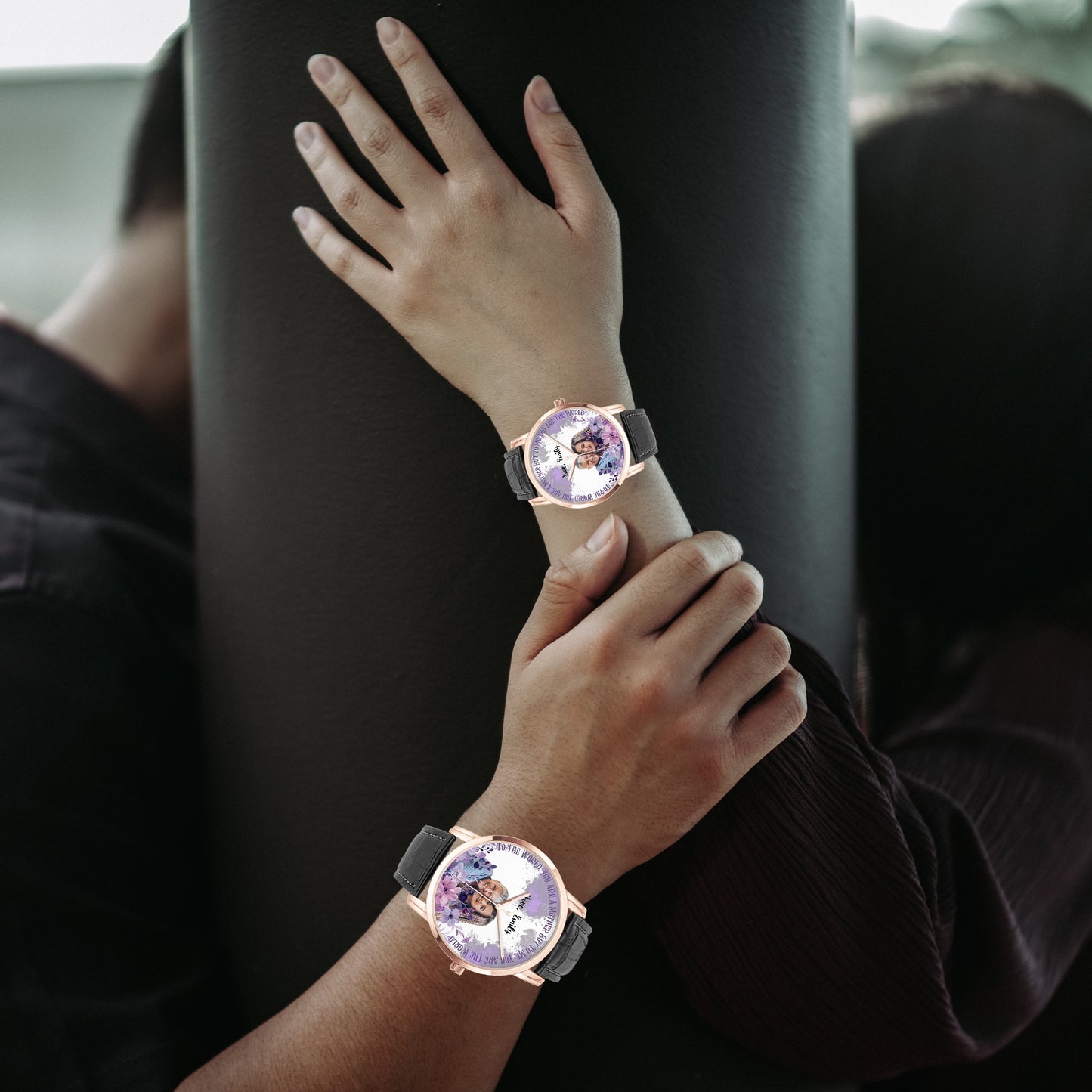 Personalized Premium Wide Type Quartz Watch - With Your Photo and Name - furevermama