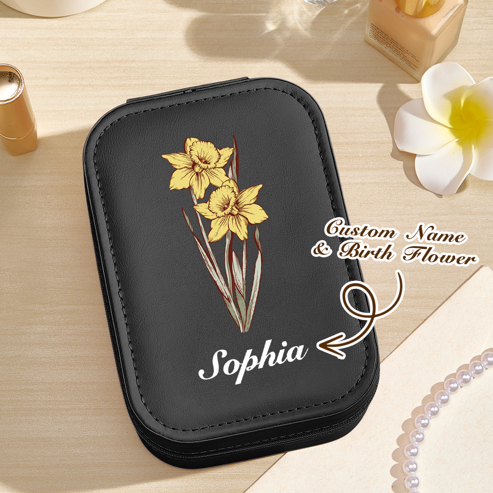 custom name jewellery box with LED mirror