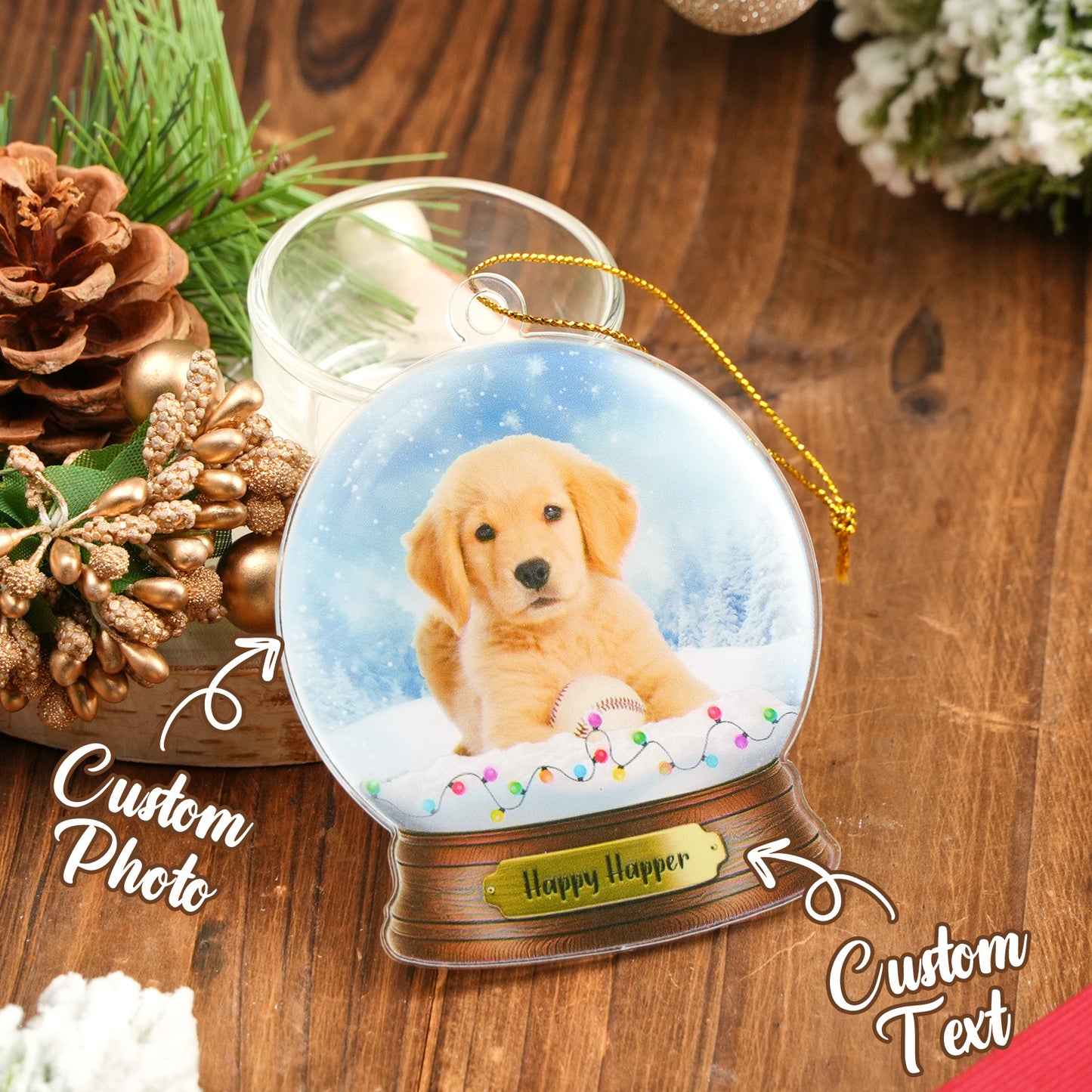 Custom Crystal Ball Shaped Acrylic Ornament – Perfect Christmas Gift