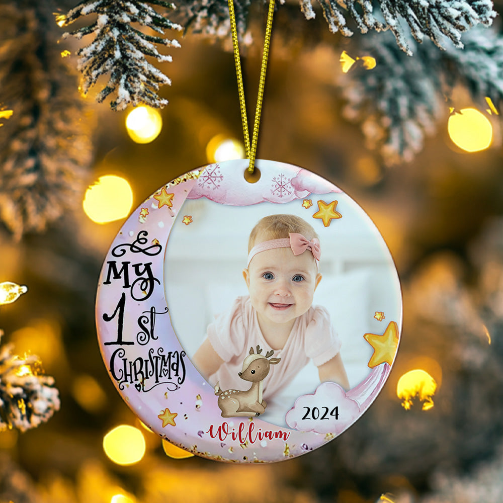 Baby's First Christmas Ornament - Personalised Photo Gift for Baby - furevermama