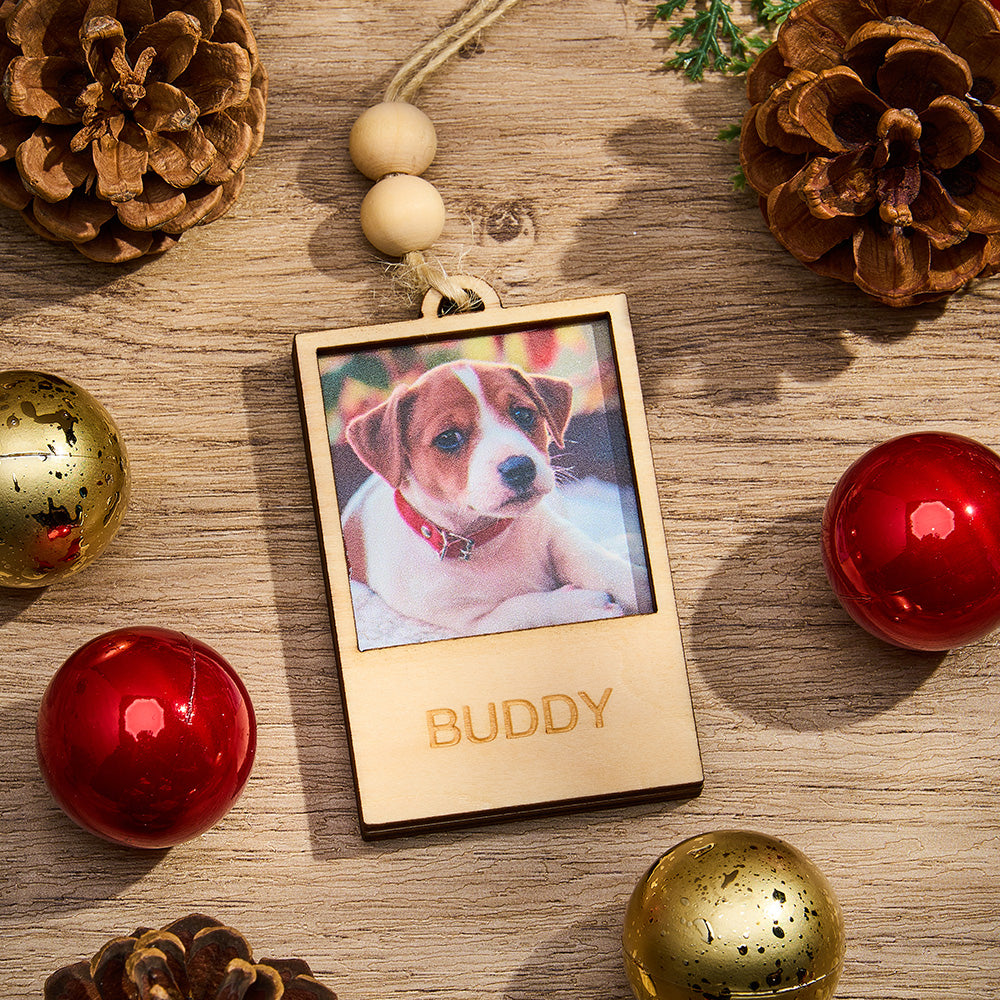 Personalized Photo Wooden Frame Ornament Perfect for Christmas Gifts