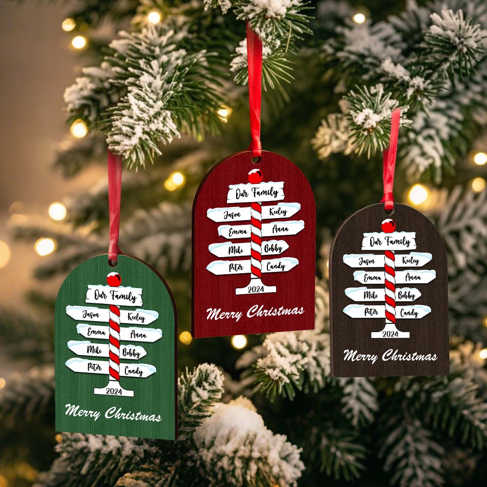 Personalized Christmas Ornaments with Family Name Ornament for Christmas Gift