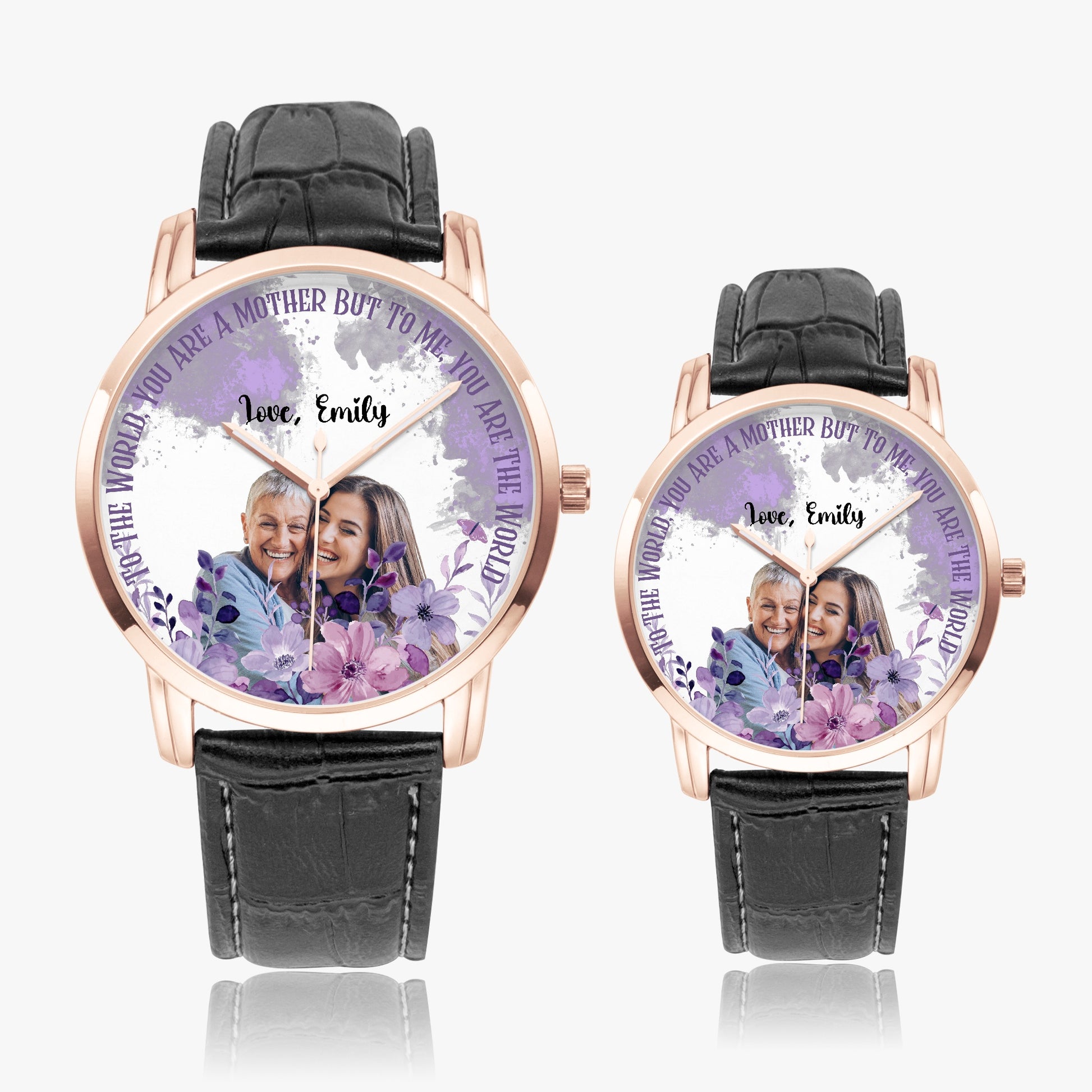 Personalized Premium Wide Type Quartz Watch - With Your Photo and Name - furevermama