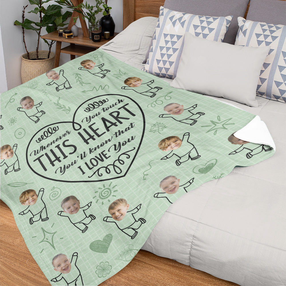 Cute Custom Face Love You Blanket - furevermama