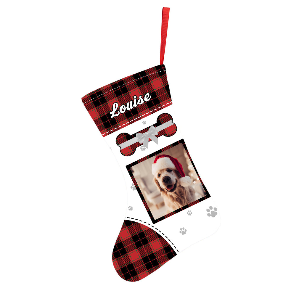 Personalized Christmas Stocking with Photo and Text Gift for Pets - furevermama