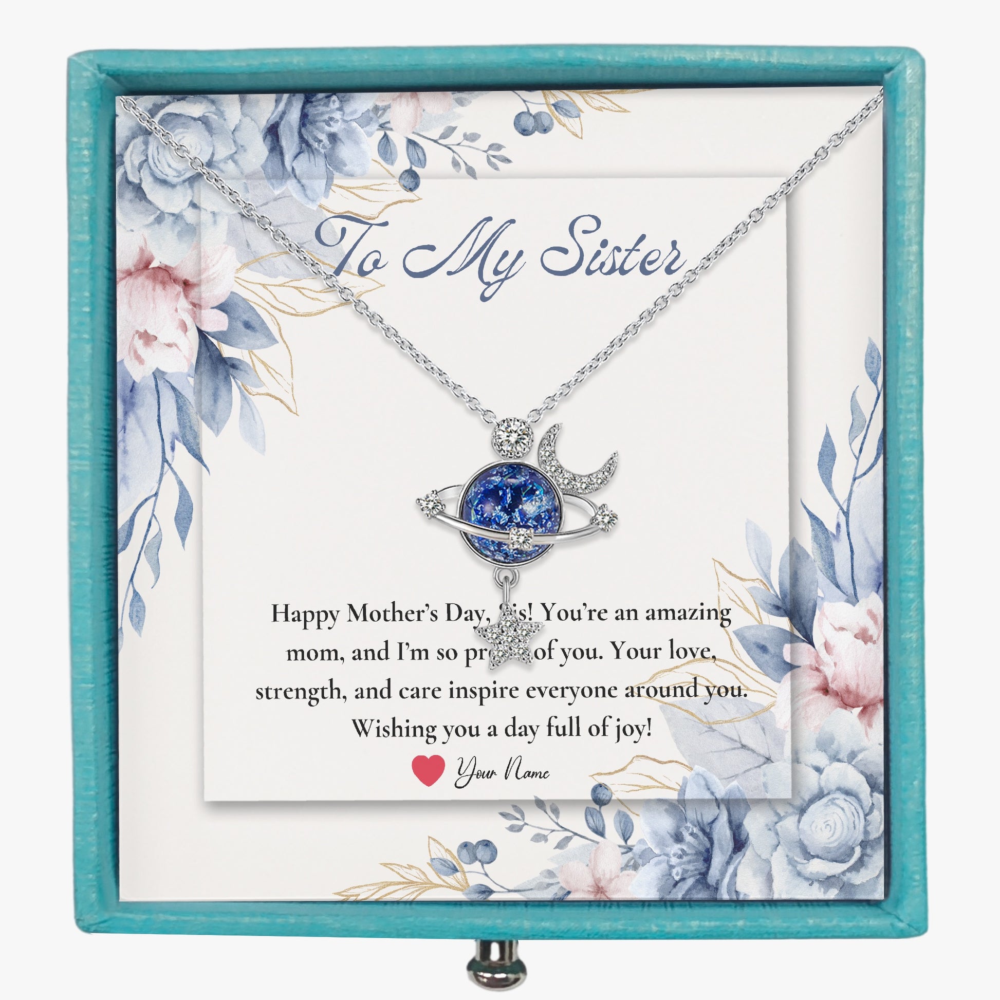 Moon and Star Necklace with Gift Box - For Sister - furevermama