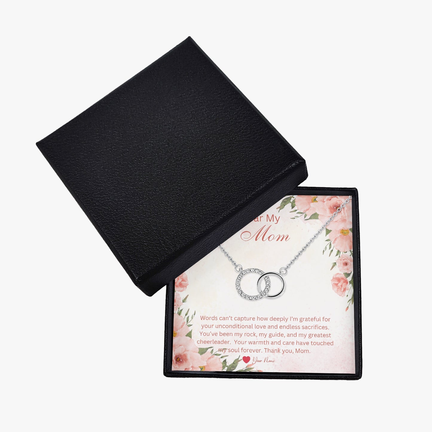 Interlocking Necklace For Mom - Custom Name On Message Card - furevermama