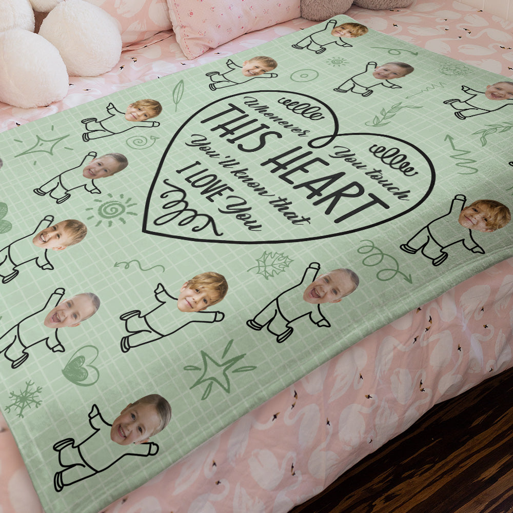 Cute Custom Face Love You Blanket - furevermama
