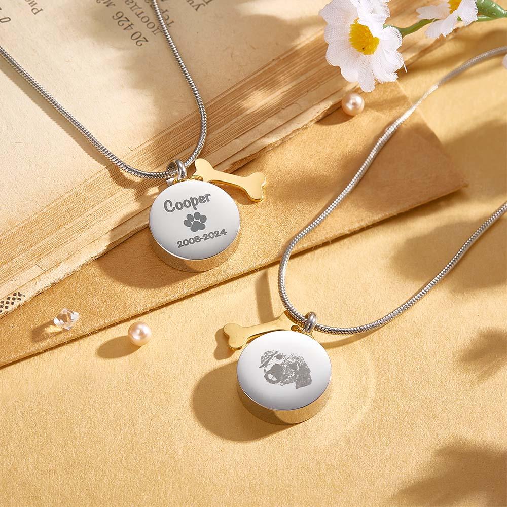 Personalized Engraved Pet Ashes Necklace for Dog Cat Pet Lovers - furevermama