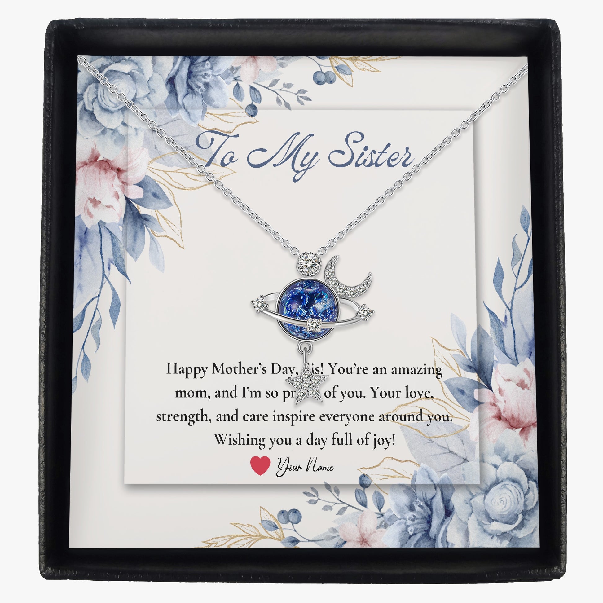 Moon and Star Necklace with Gift Box - For Sister - furevermama
