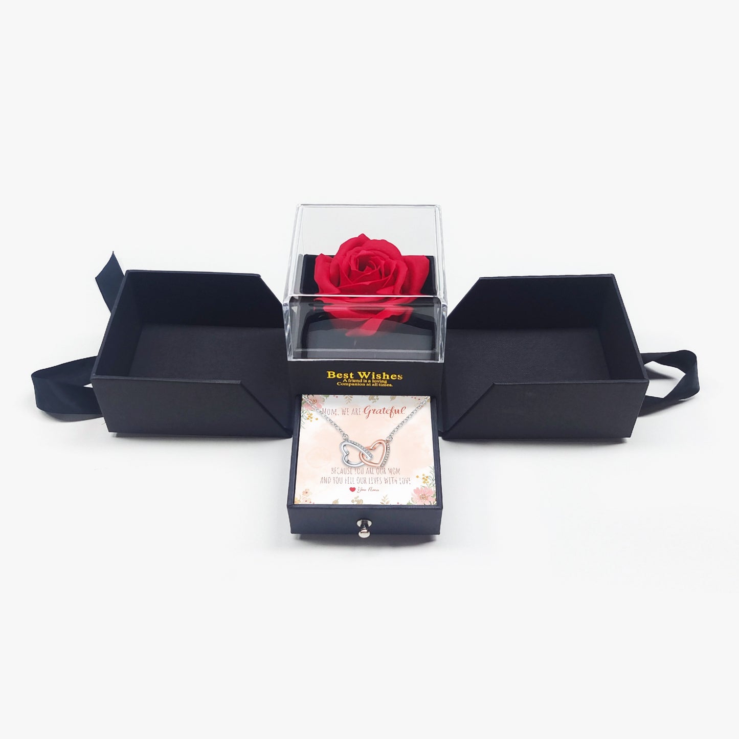 Connected Hearts Necklace With Mother's Gift Card - furevermama