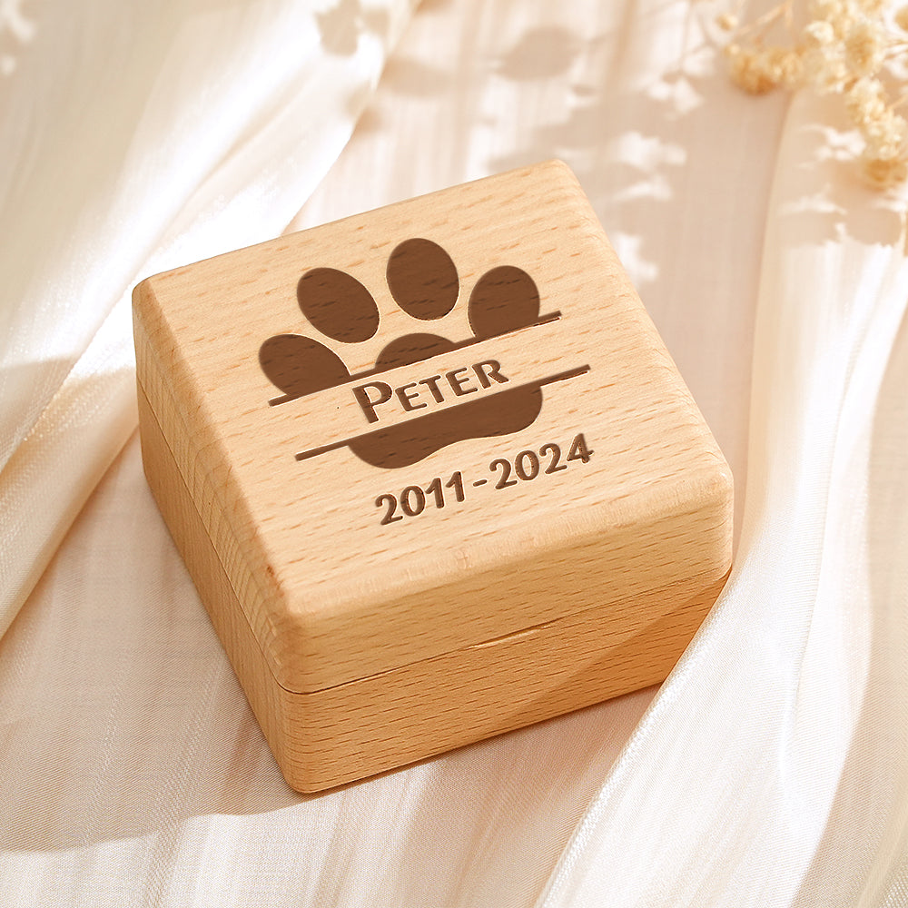 Loss of Pet Memorial Wooden Keepsake Box - Gift for Pet Owner - furevermama