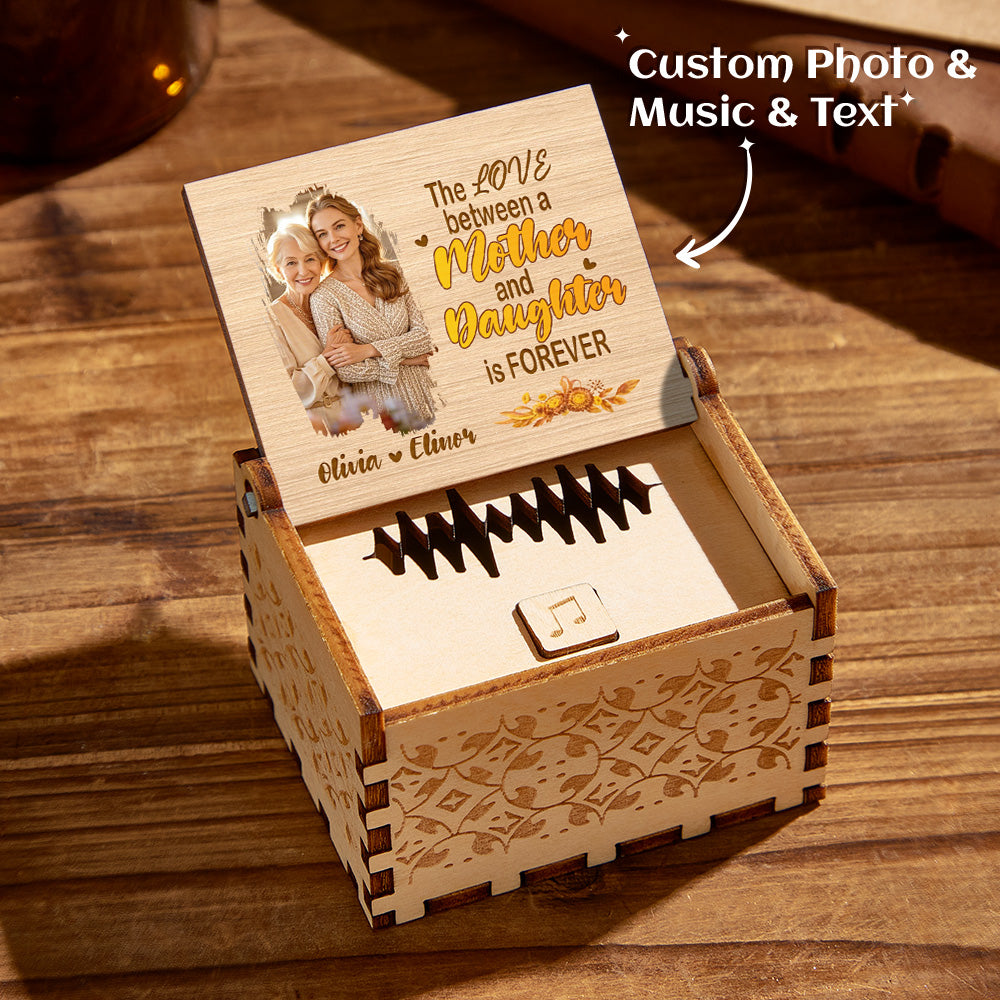 Mother and Daughter Personalized Wooden Music Box Gift