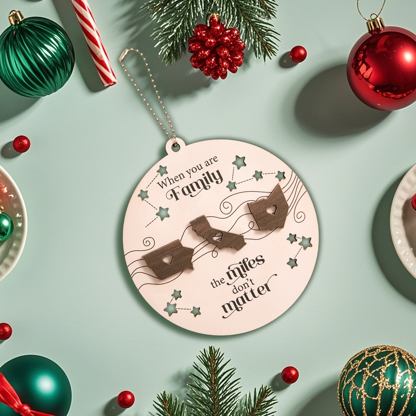 Family milestone ornament - 2 Layered Wooden Ornament - Christmas Gift For Family - furevermama