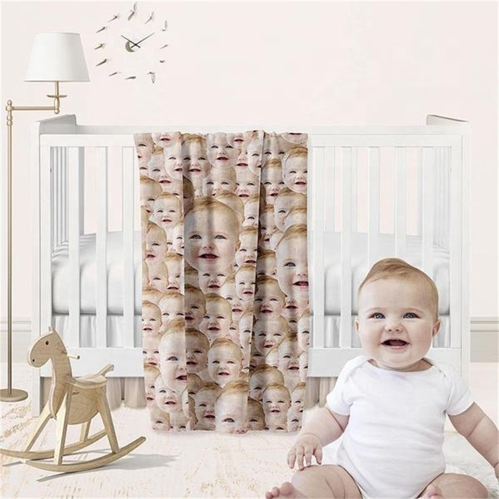 All Over Custom Face Funny Blanket - furevermama