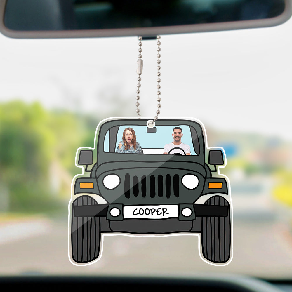 Personalized Photo Jeep Ornament