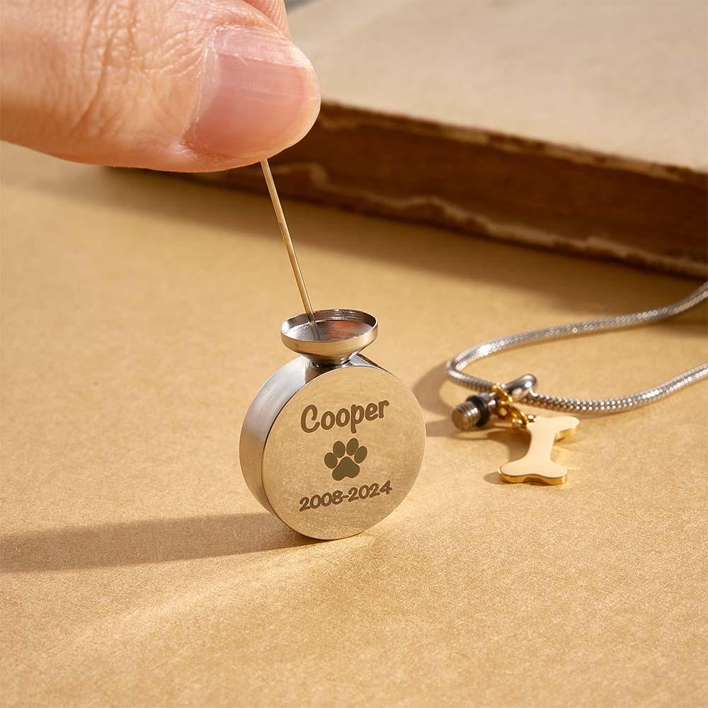 Personalized Engraved Pet Ashes Necklace for Dog Cat Pet Lovers - furevermama