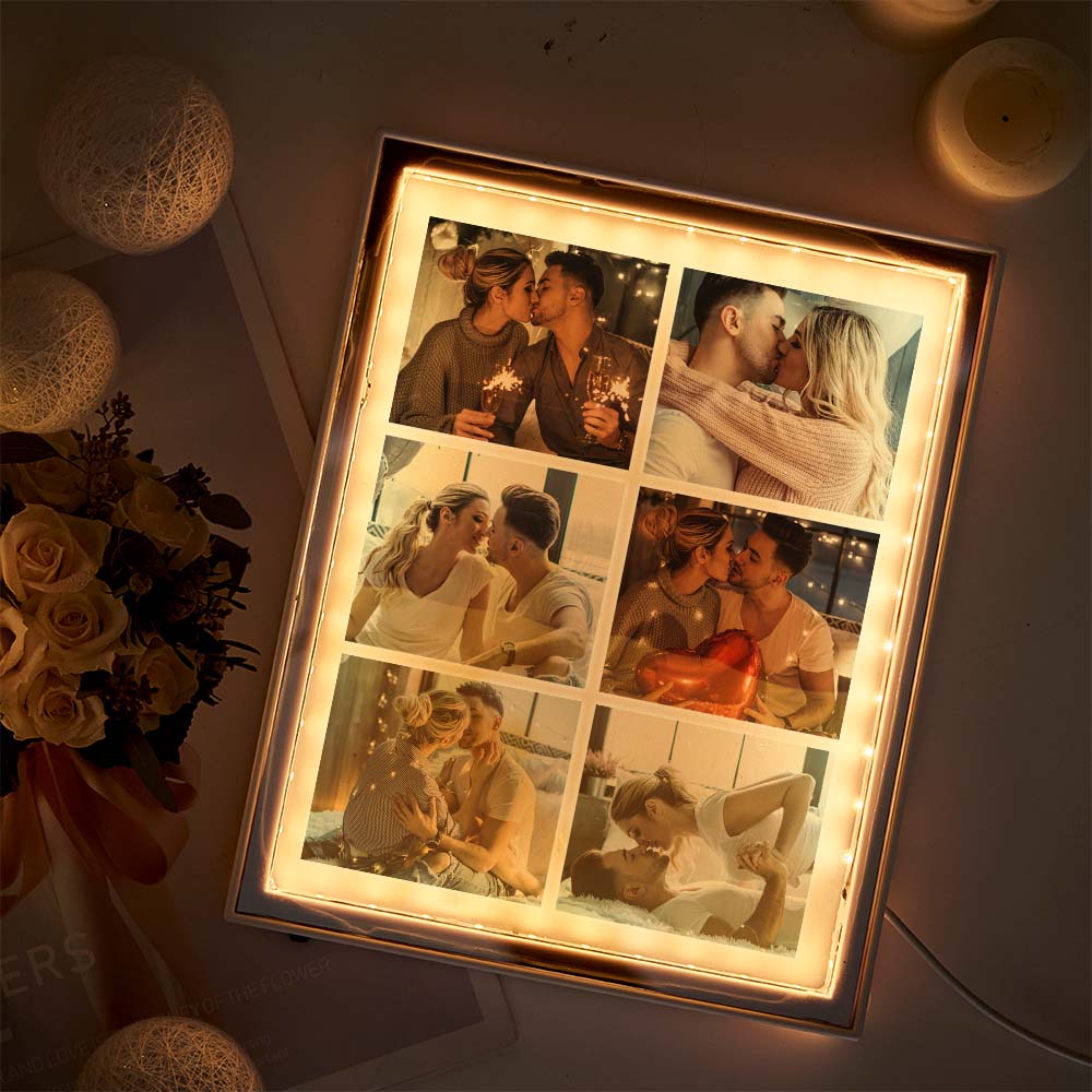 Custom Photo Frame Mirror Night Light – Personalized Photo Gift