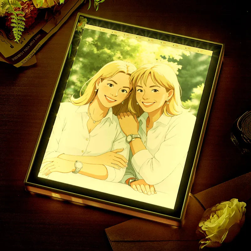 Custom Art Style Photo Mirror Night Light - furevermama