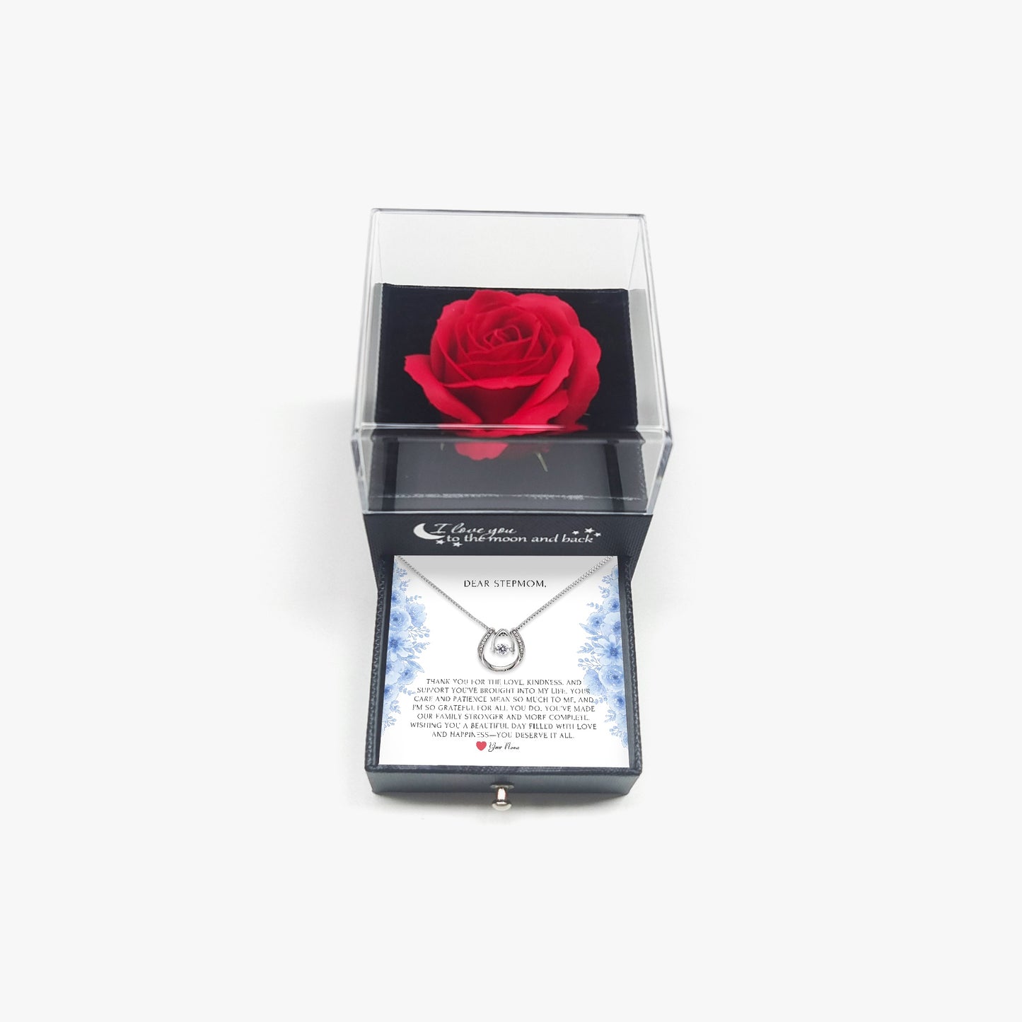 Horseshoe Necklace with Gift Box - To Step Mother - furevermama