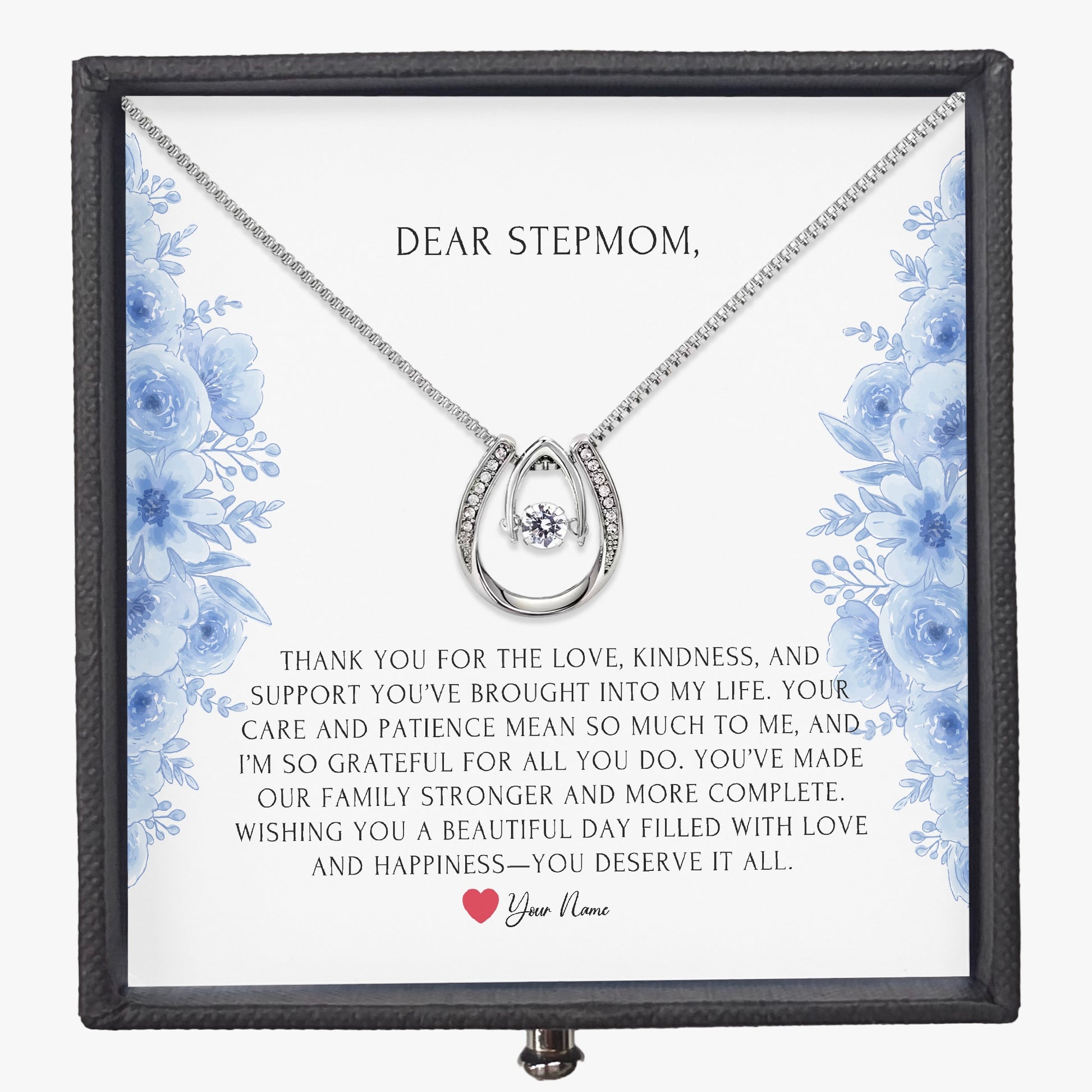 Horseshoe Necklace with Gift Box - To Step Mother - furevermama