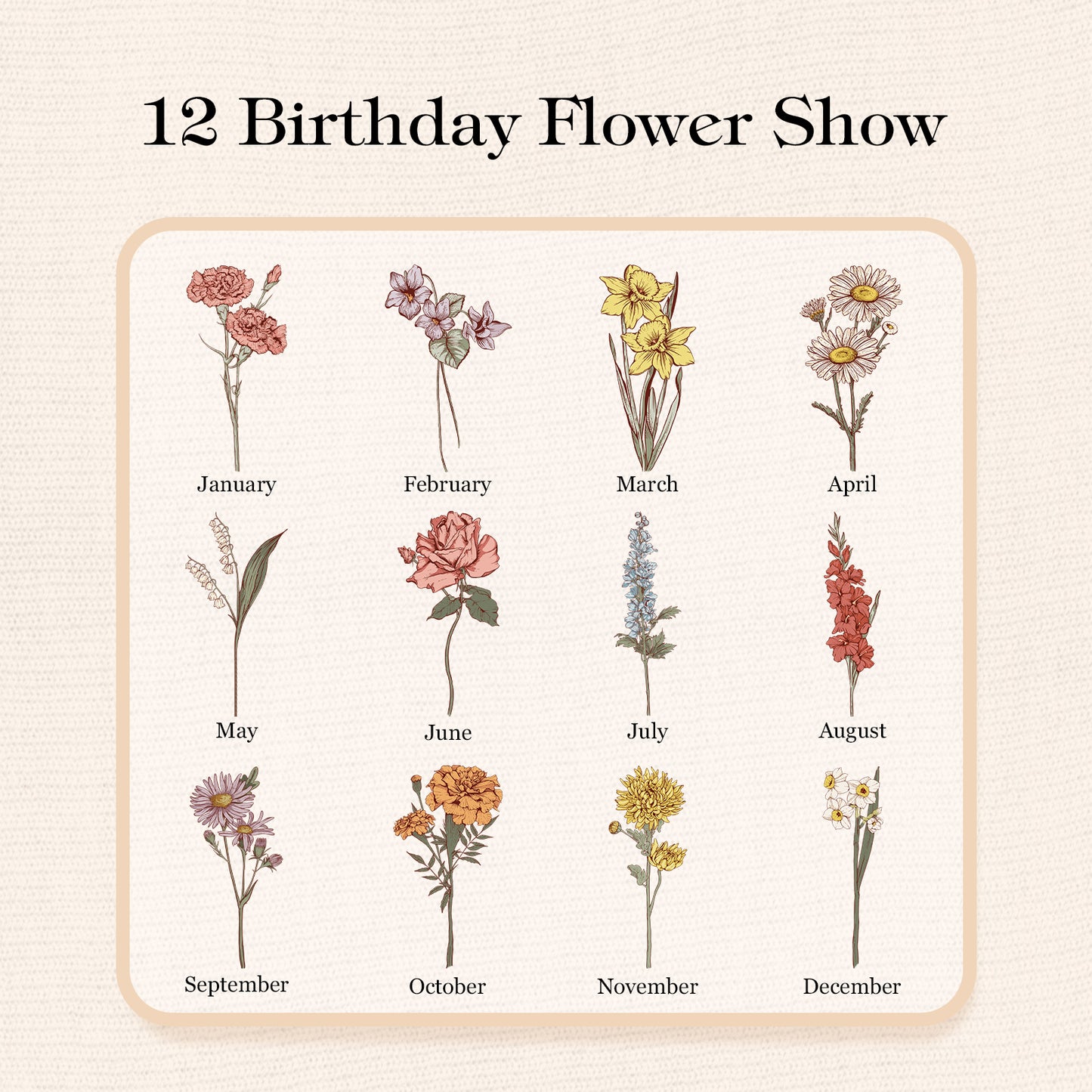 Custom Birth Flower And Name  Stylish Coffee Cup 12oz/350ml With Straw