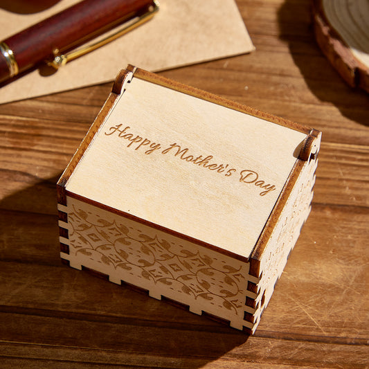 Personalized Wooden Photo Music Box Custom Heart Music Box Gift for Mother