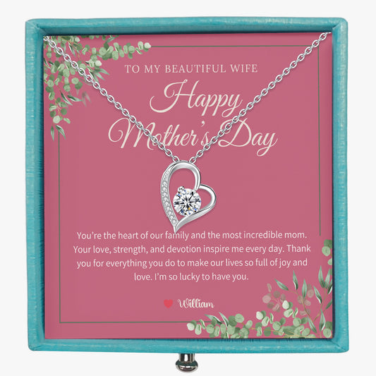 Zirconia Necklace with Gift Box - To My Beautiful Wife - furevermama