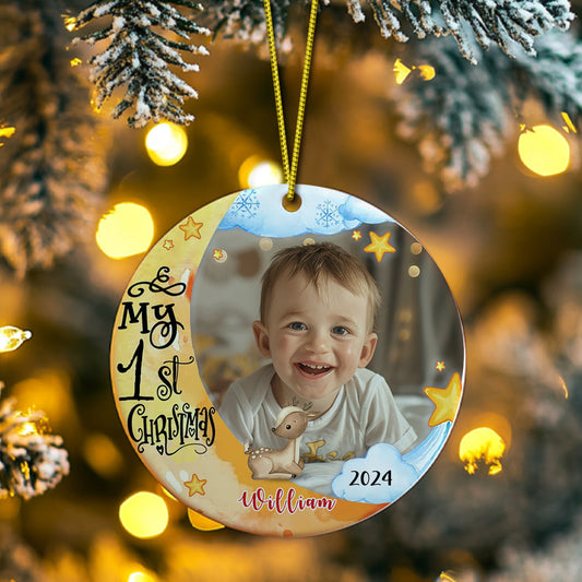 Baby's First Christmas Ornament - Personalised Photo Gift for Baby - furevermama