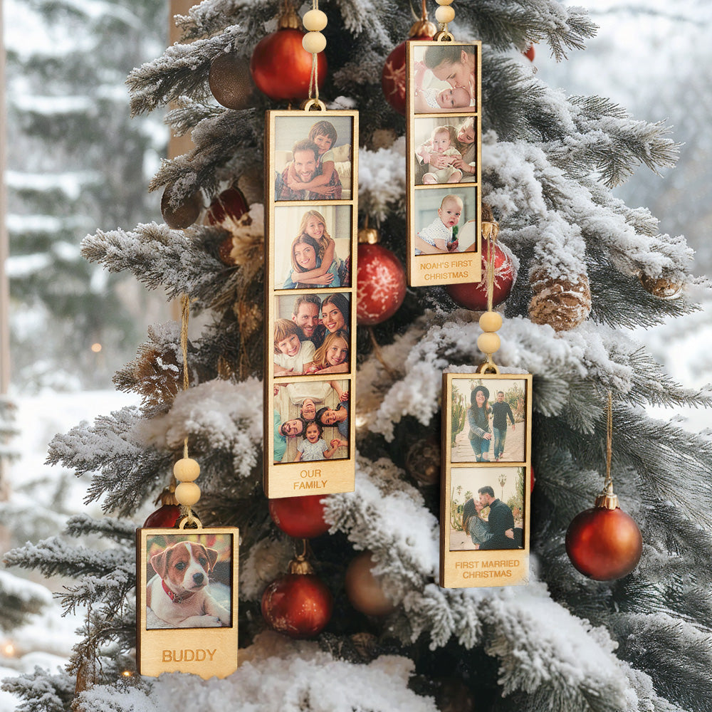 Personalized Photo Wooden Frame Ornament Perfect for Christmas Gifts