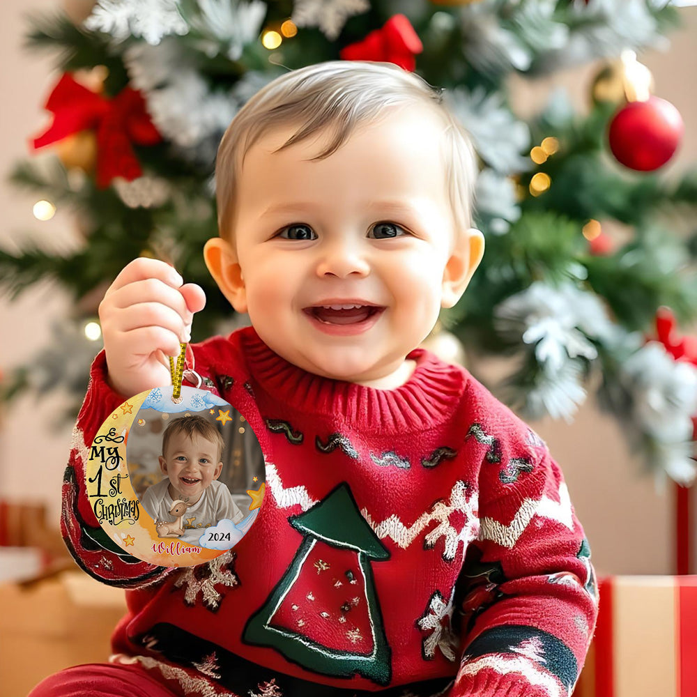 Baby's First Christmas Ornament - Personalised Photo Gift for Baby - furevermama