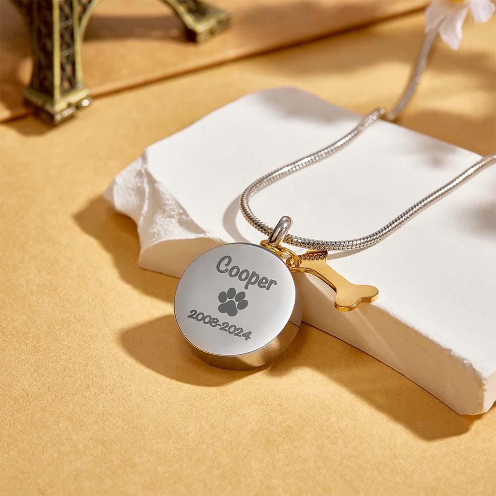 Personalized Engraved Pet Ashes Necklace for Dog Cat Pet Lovers - furevermama