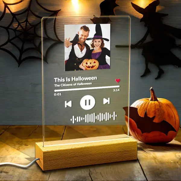 Custom Scannable Code Acrylic Music Song Plaque Night Light - furevermama
