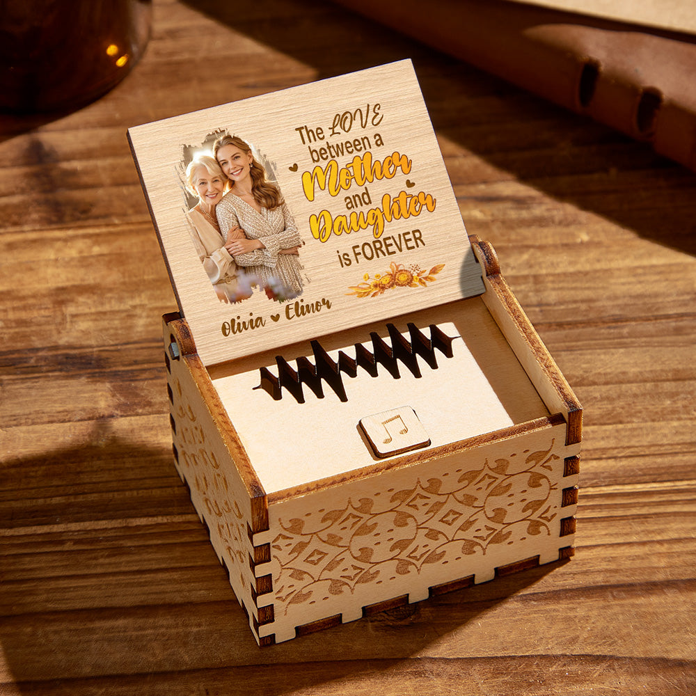 Mother and Daughter Personalized Wooden Music Box Gift