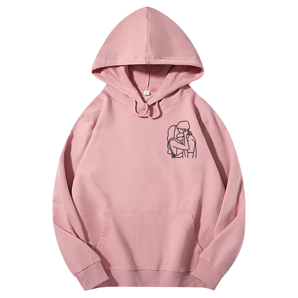 Custom Line Drawing Embroidered Hoodies - furevermama