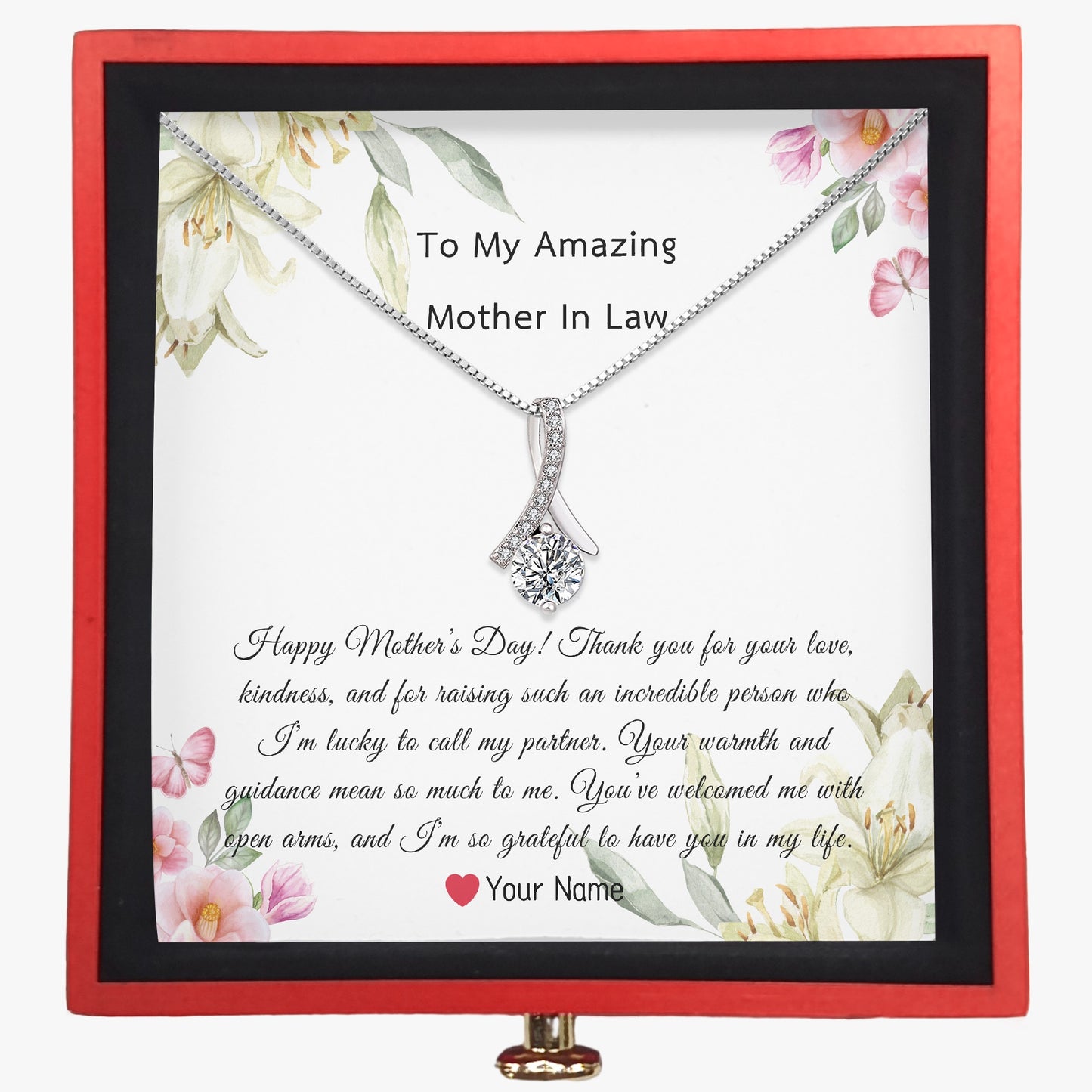 Elegant Necklace with Gift Box For Mother In Law - furevermama