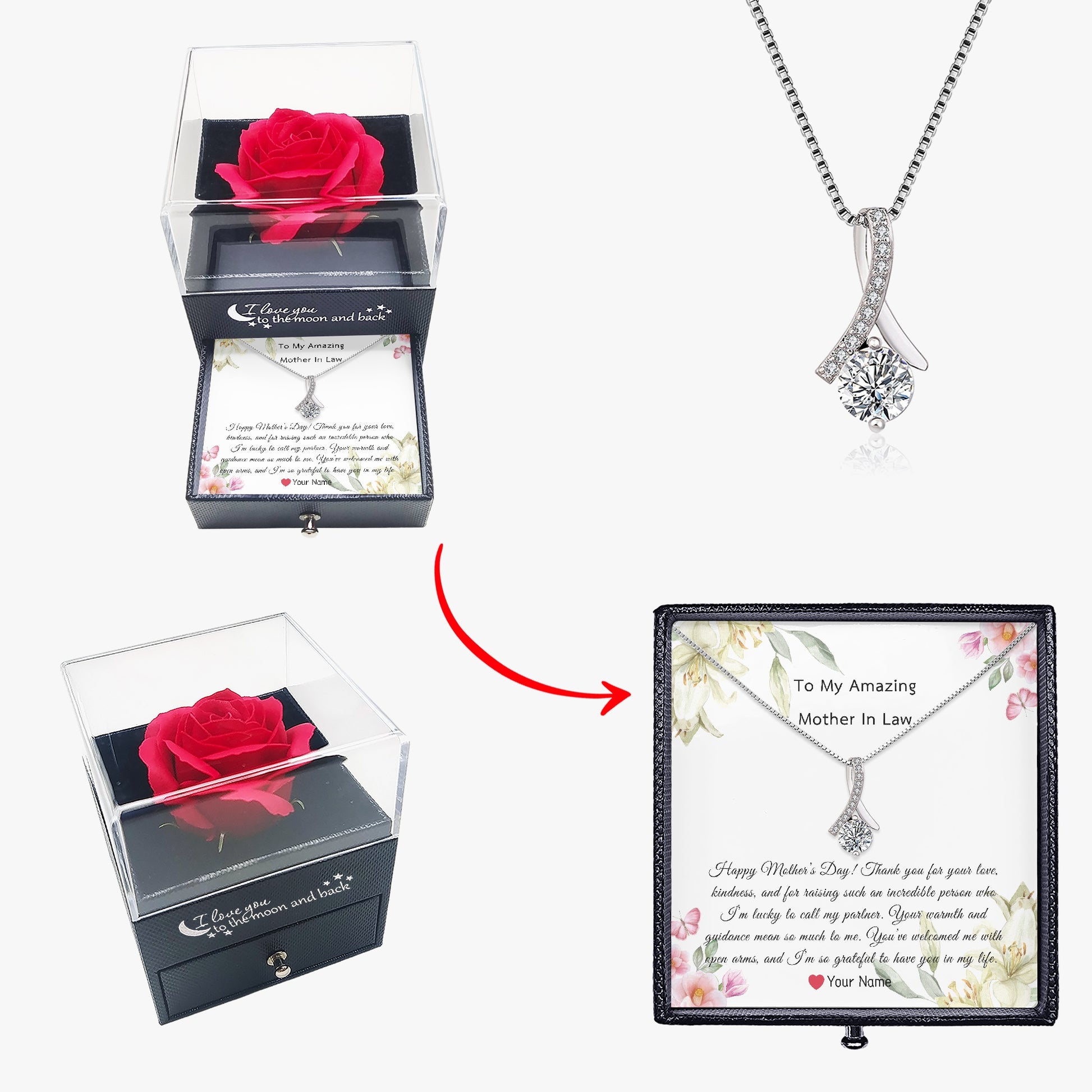 Elegant Necklace with Gift Box For Mother In Law - furevermama