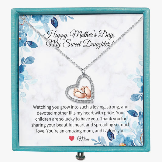 Baby Feet Necklace with Gift Box - Mother to Daughter - Mother's Day - furevermama