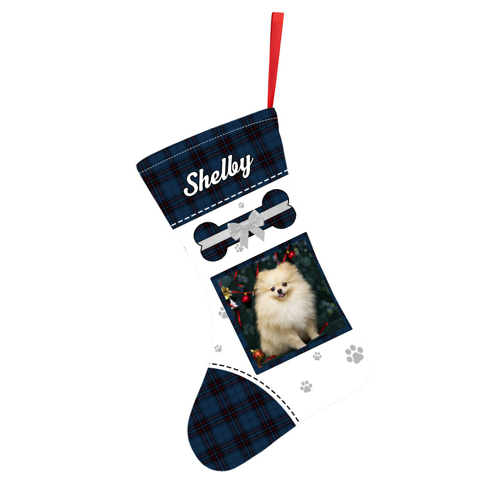 Personalized Christmas Stocking with Photo and Text Gift for Pets - furevermama
