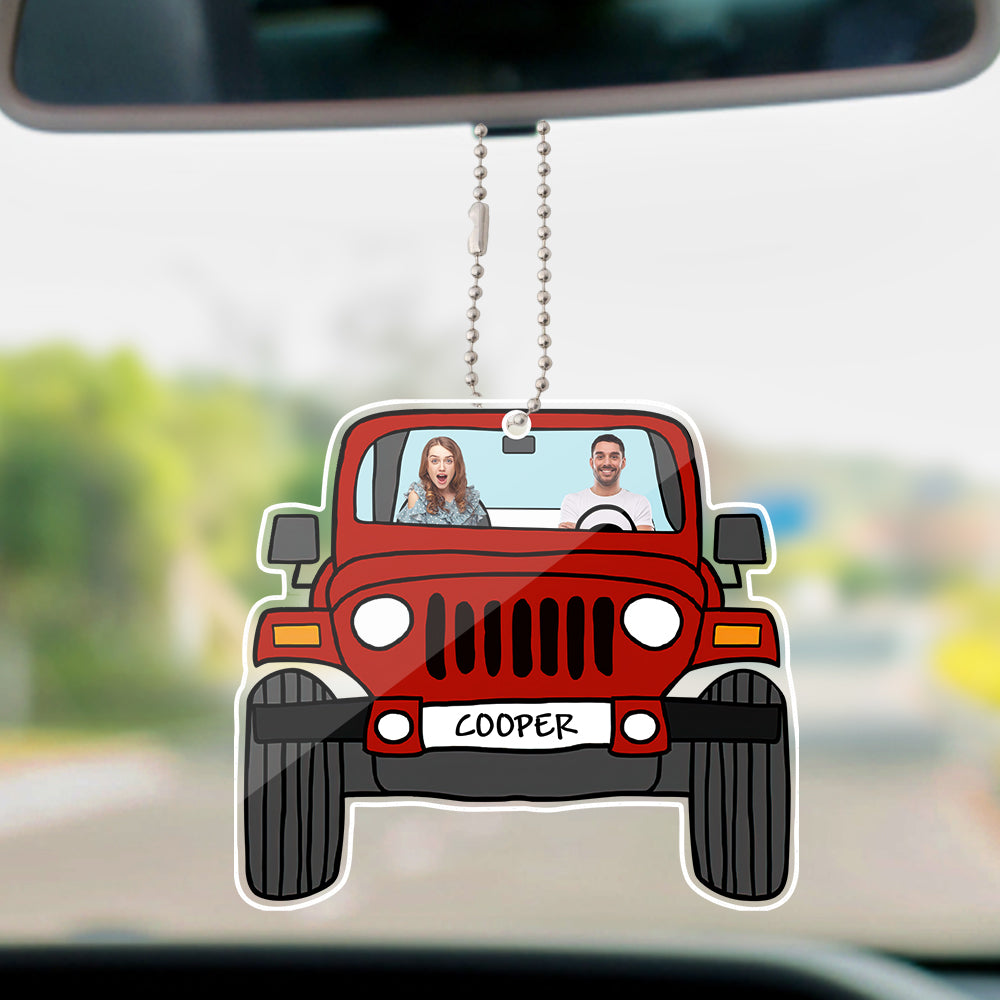 Personalized Photo Jeep Ornament