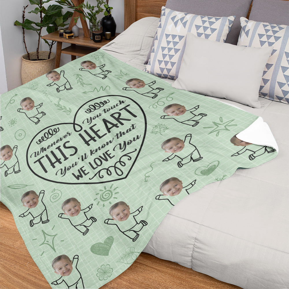 Cute Custom Face Love You Blanket - furevermama