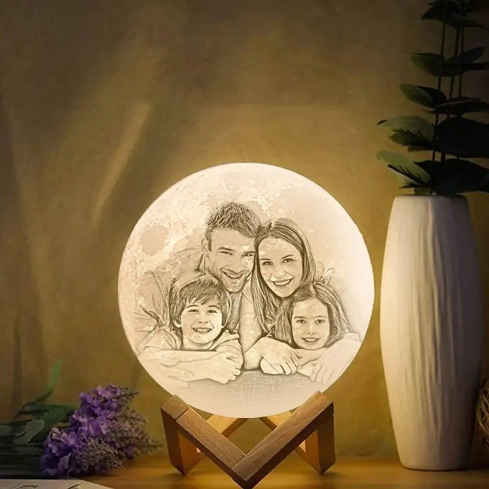 Custom 3D Printed Photo Lunar Light Moon Lamp - Mother's Day Gift - furevermama