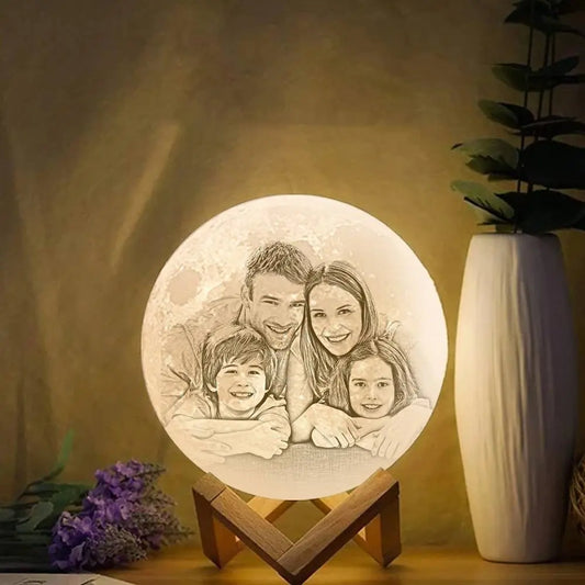 Custom 3D Printed Photo Lunar Light Moon Lamp - Mother's Day Gift - furevermama