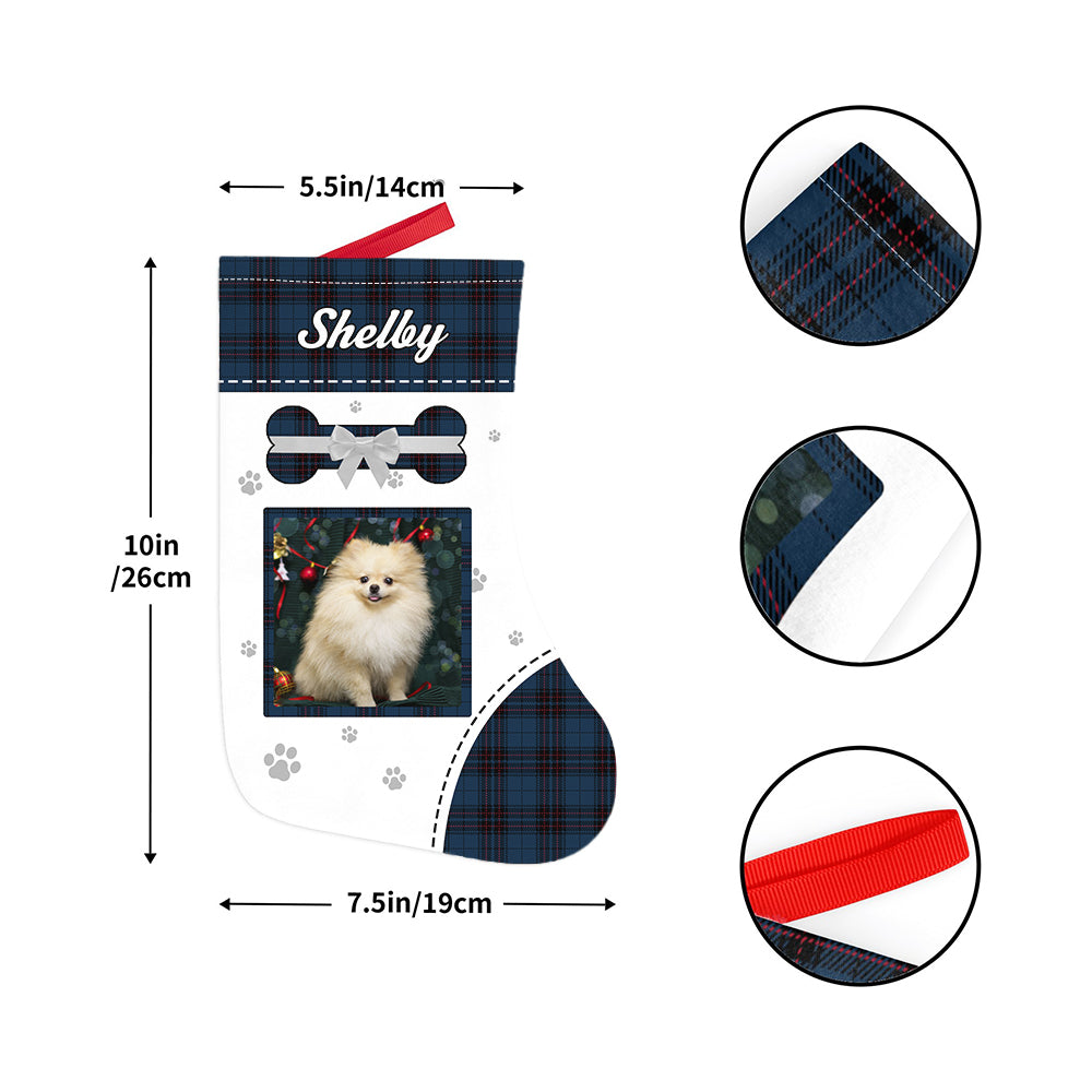 Personalized Christmas Stocking with Photo and Text Gift for Pets - furevermama
