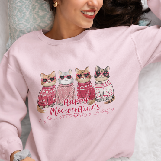 Happy Meowentine's Crewneck Sweatshirt - furevermama