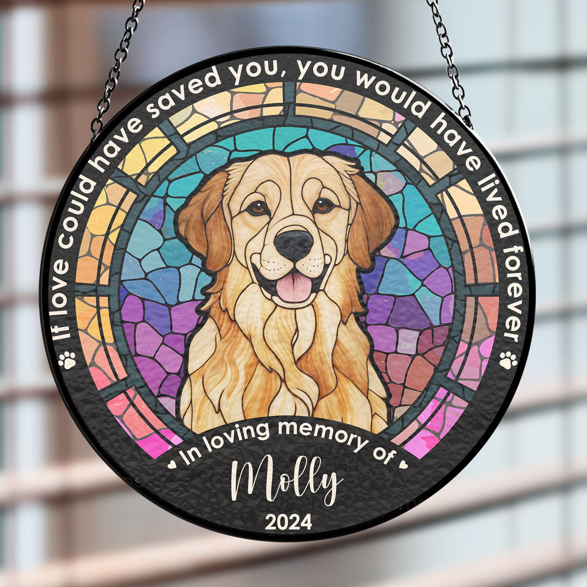 Custom Photo Life Is Better With Dog - Personalized Custom Window Hanging Suncatcher - furevermama